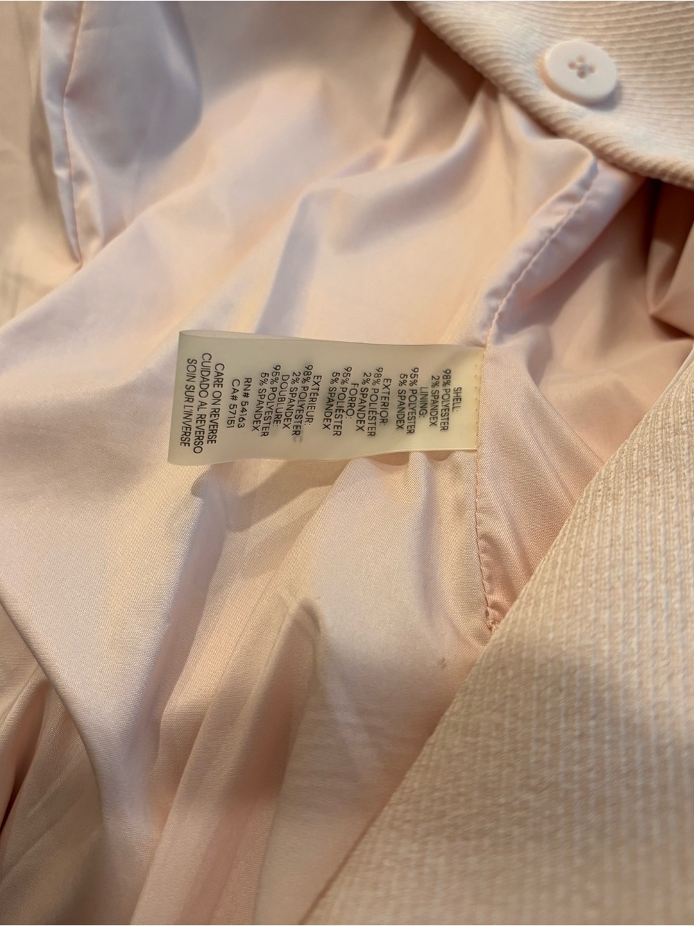 Light Pink Collarless Peplum Blazer - Picture 9 of 9